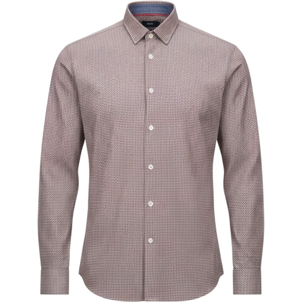 BOSS Hugo Boss Mens Slim Fit Geometric Micro-Print Dress Shirt Size 2XL